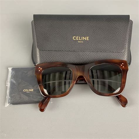 celine square sunglasses black toroise shell|Celine.